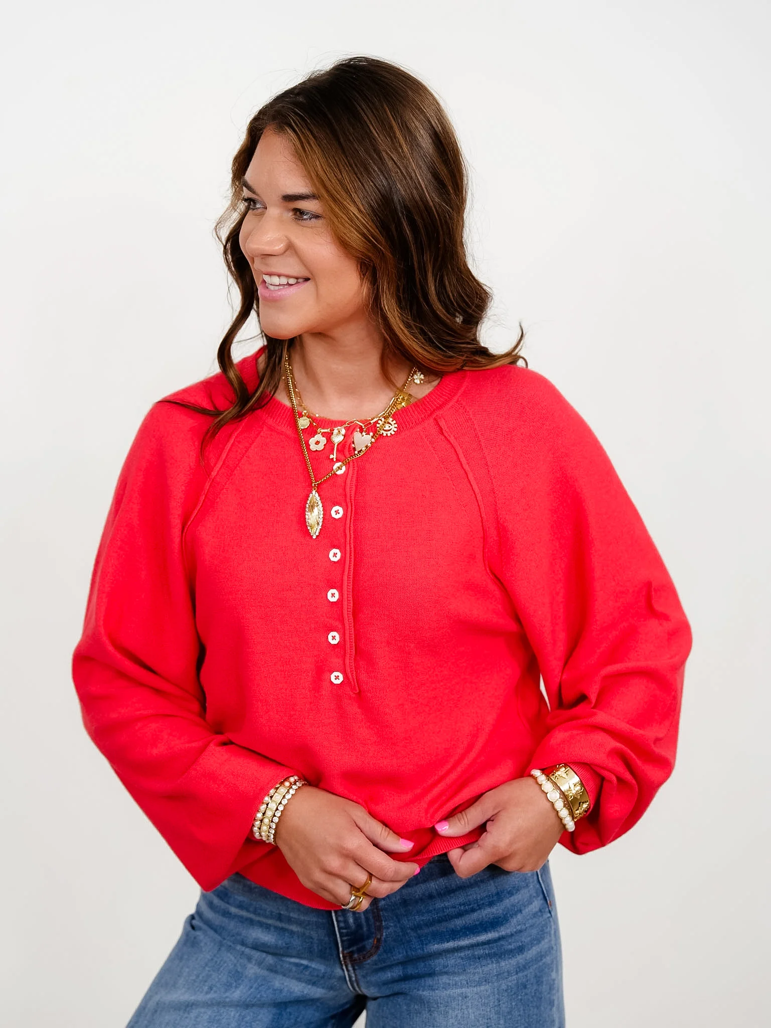 Long Sleeve Half Button Pullover Sweater - Image 3