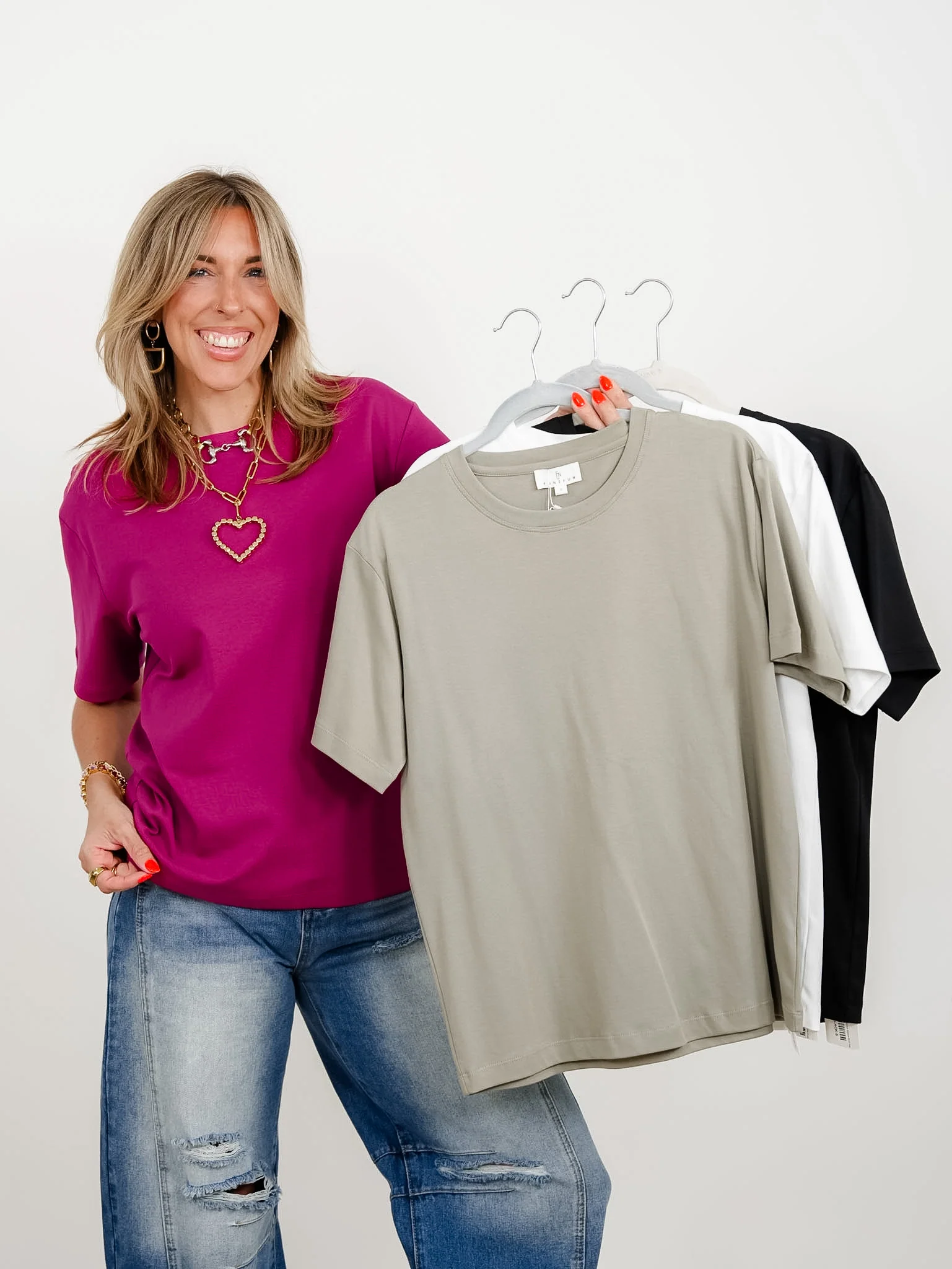 Solid Color Round Neck Short Sleeve Knit Top
