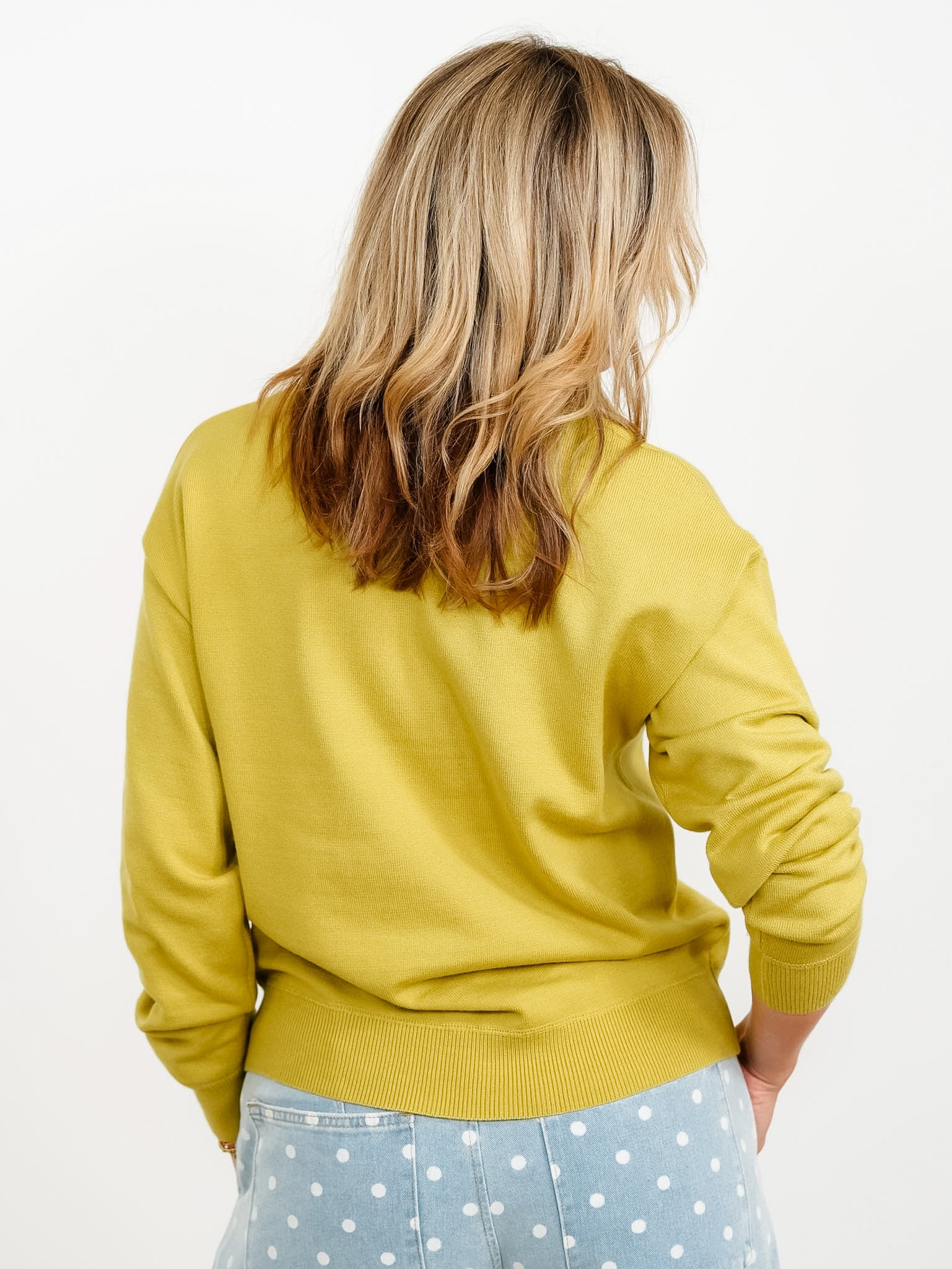 Solid Long Sleeve Crew Neck Pullover Sweater - Image 8
