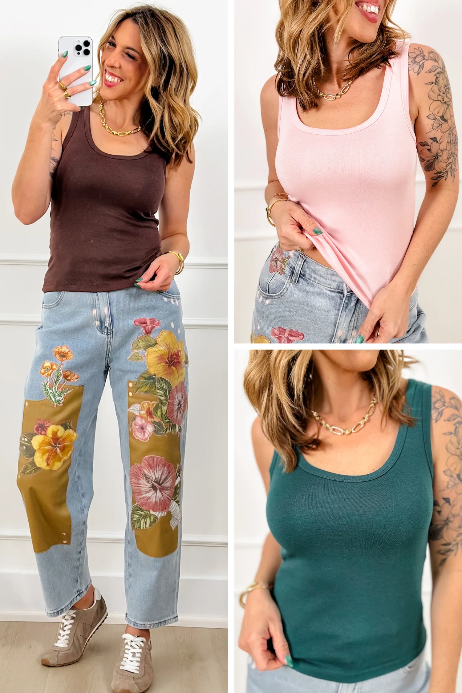 Solid Knit Scoop Neck Tank Top