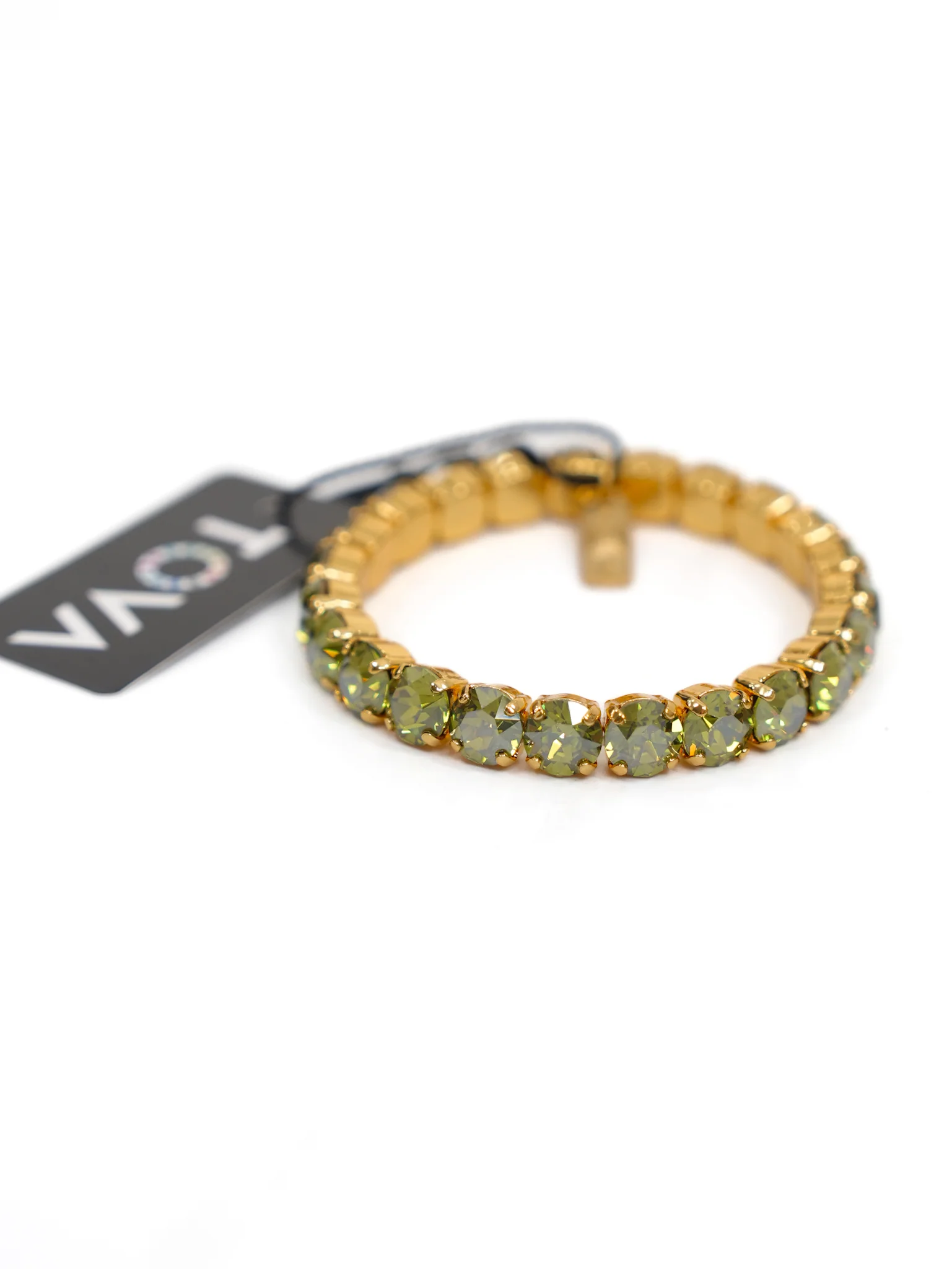 TOVA Oakland Olive Crystal Stretch Bracelet - Image 3
