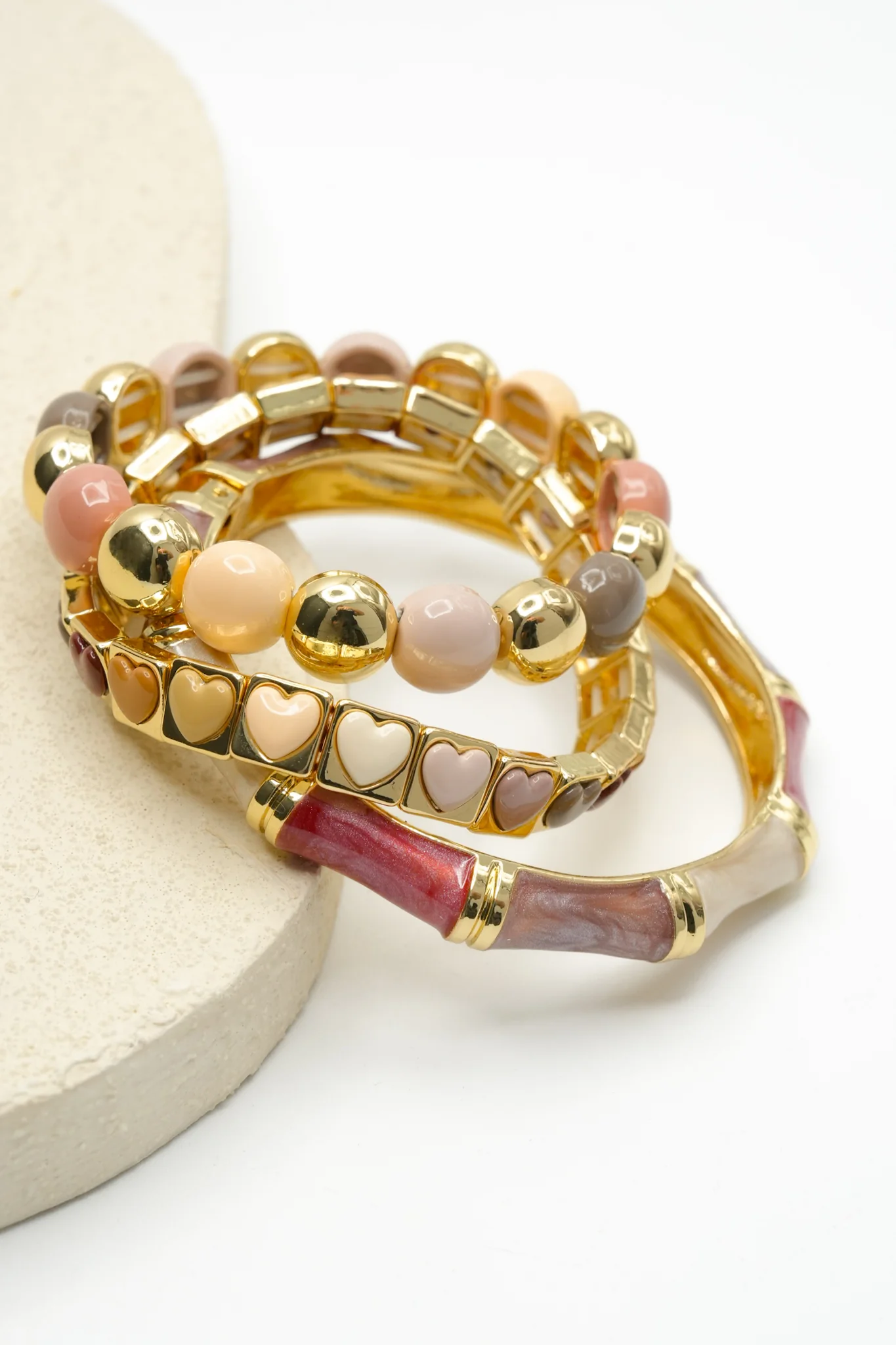 Treasure Jewels Chic Neutral Stack Bracelet Set - Image 2