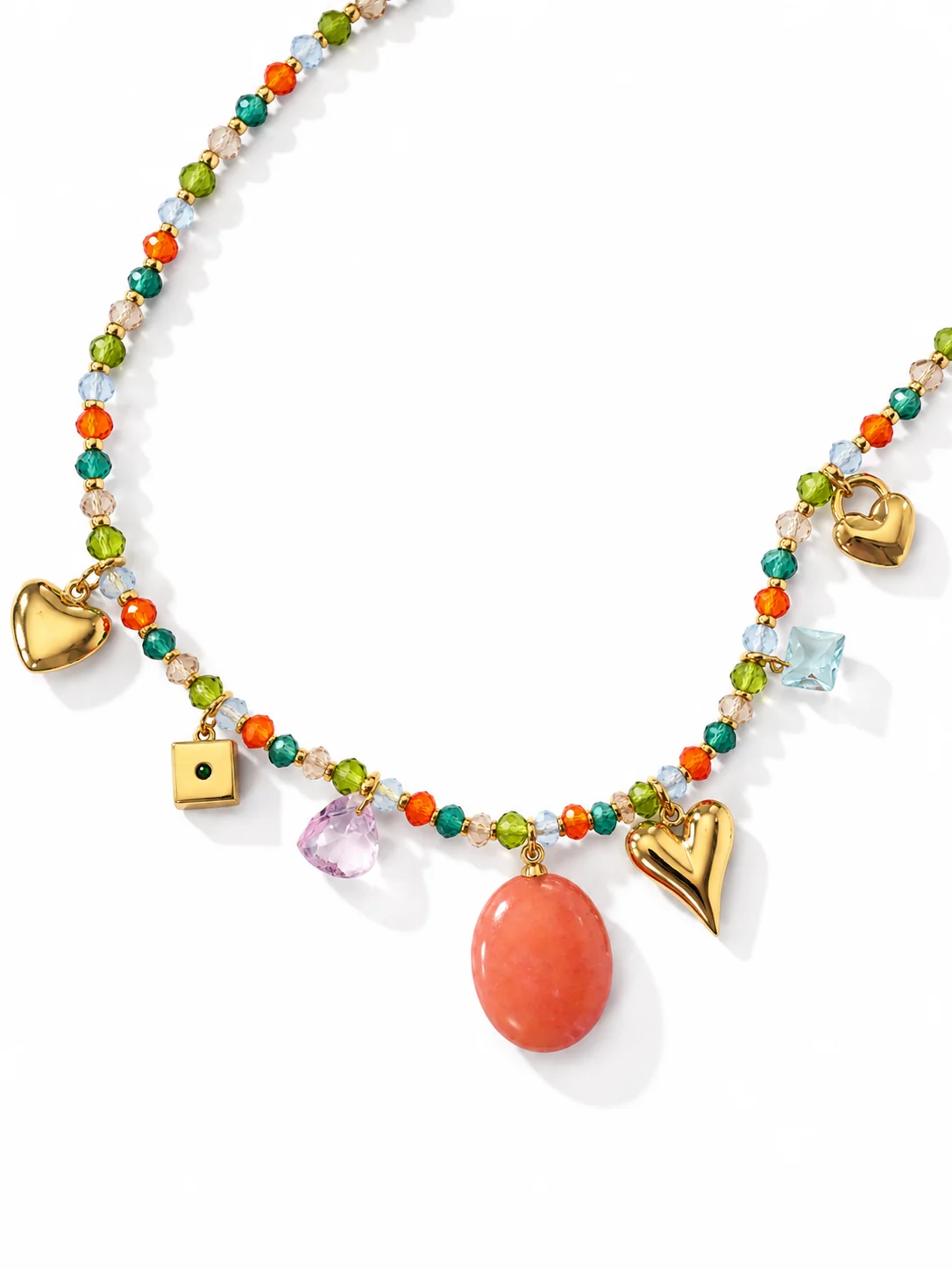 Treasure Jewels Golden Sunset Charm Necklace - Image 2
