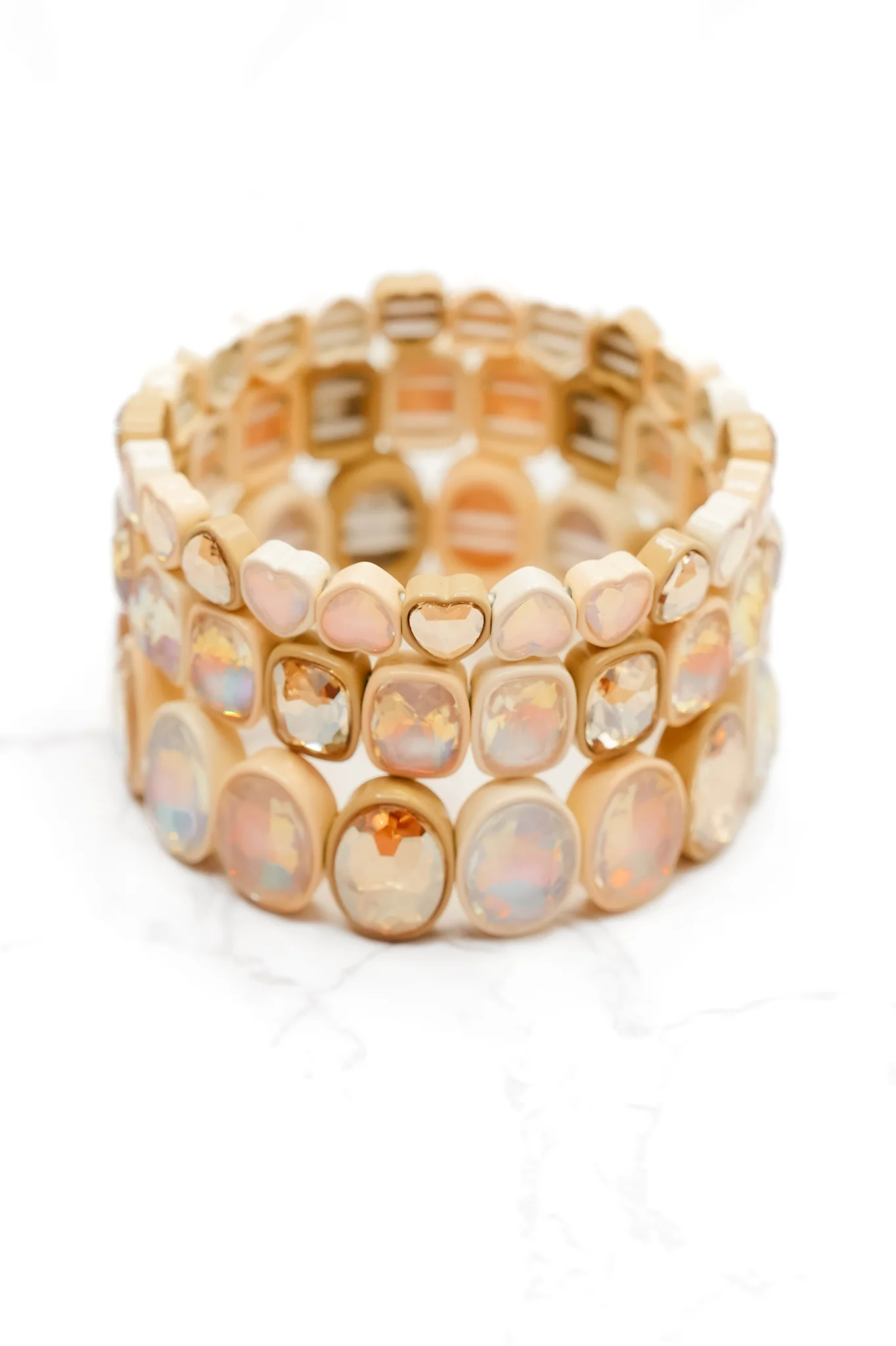 Treasure Jewels Hearts Bejeweled Stack Bracelet Set - Image 2