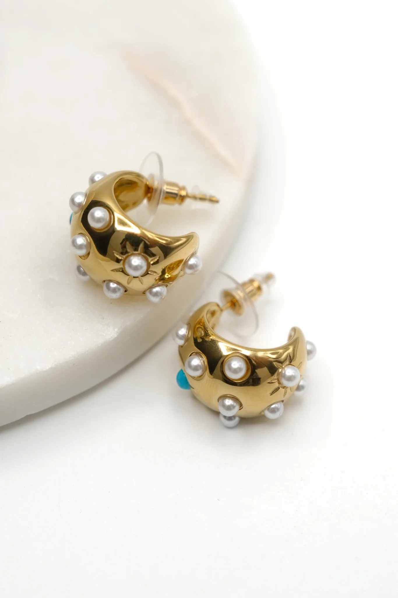 Treasure Jewels Pop Dome Hoop Earrings