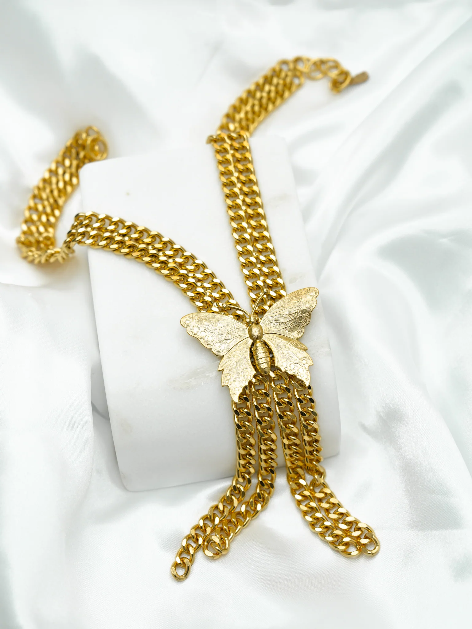 Yochi Butterfly Drop Necklace