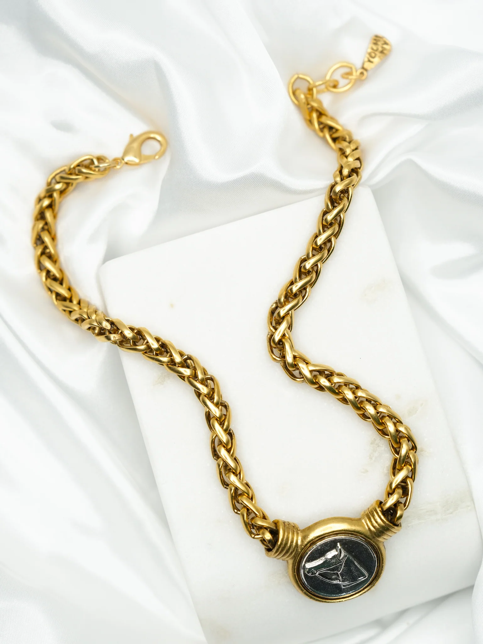 Yochi Horse Head Coin Pendant Necklace - Image 2
